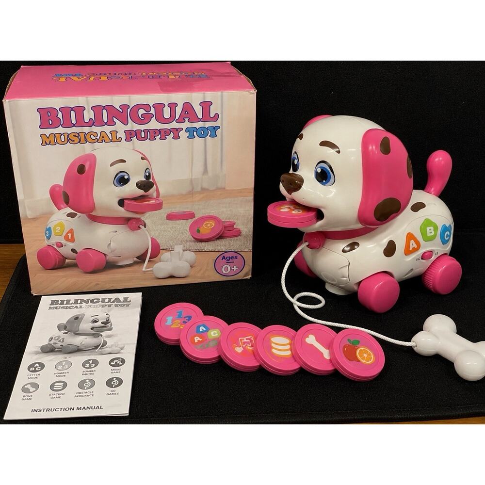 Bilingual Musical Puppy Toy, Educational, Ages 6-24 Months, Dog Theme
